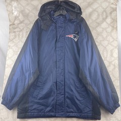 NFL New England Patriots Hooded Jacket Navy Black Mens Medium L04280-PAT