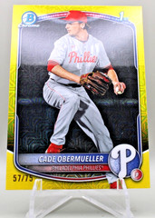 2025 Bowman Draft Chrome – Cade Obermueller #BDC-80 Yellow Mojo Refractor /75