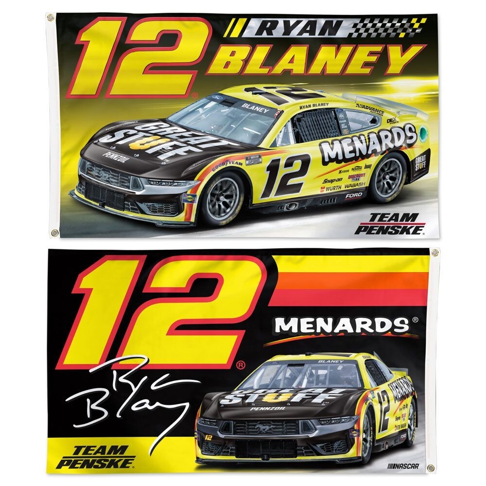 Ryan Blaney #12 Menards Team Penske Nascar Double-Sided 3×5 Flag Free shipping
