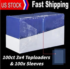 100/200/500/1000/2000CT 3&Prime;x4&Prime; toploaders w/ sleeves Fits Pokemon, Magic, Sports