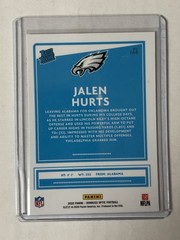 2 Card Jalen Hurts Lot – Optic Rated Rookie & 2023 Patch