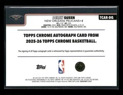 2025-26 Topps Chrome Derik Queen RC Chrome Rookie Auto #TCAR-DQ