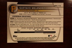2025 GUSTAVO MELENDEZ BOWMAN DRAFT RED SAPPHIRE PROSPECT CHROME 1ST /5 PIRATES