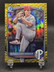 2025 Bowman Draft Chrome Yellow Reptilian Refractor /75 Cody Bowker #BDC-140