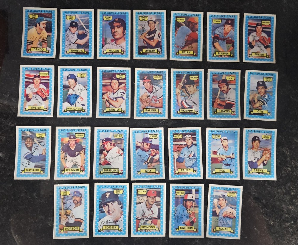 Lot of 27 Different 1974 Kelloggs 3D Baseball Cards