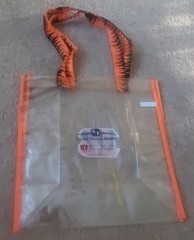 Cincinnati Bengals Clear Stadium Tote w/bonus Headband/Neckwrap 12x12x6 NWOT