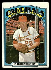 1972 Topps #627 Moe Drabowsky – St. Louis Cardinals (Semi-High Number / MARKED)