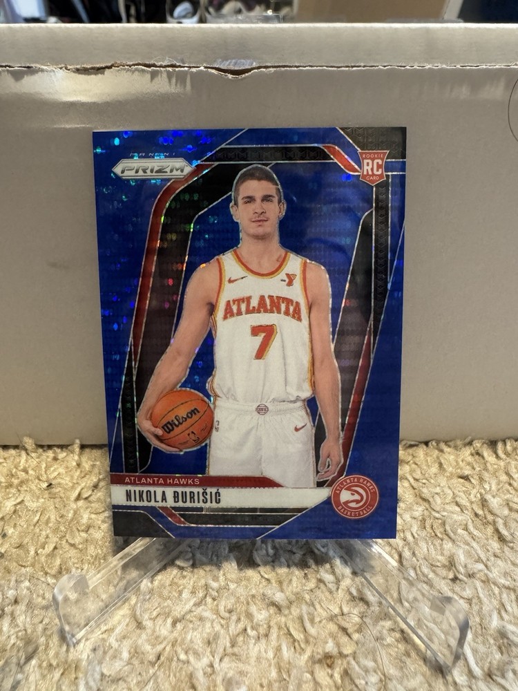 Nikola Durisic 2024-25 Panini Prizm #229 RC Rookie Blue Pulsar #/99 Hawks