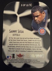 2000 Skybox E-X Sammy Sosa E-exceptional Green /999 Chicago Cubs Cramers Choice