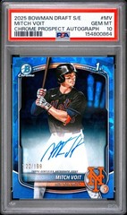 2025 Bowman Draft Sapphire Mitch Voit Chrome Auto 1st Prospect #/199 Mets PSA 10
