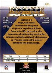 2002 Donruss #282 Anthony Weaver RC – FB