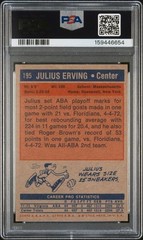 JULIUS ERVING 1972-73 Topps Rc #195 PSA 3 HOF Rookie