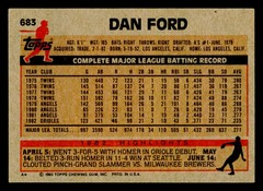 1983 Topps #683 Dan Ford