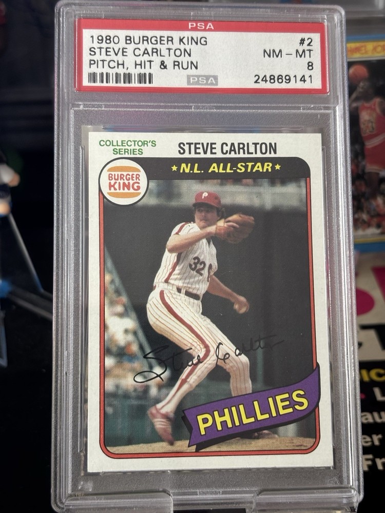 1980 Topps Burger King Pitch Hit & Run Steve Carlton #2 Hall of Fame Phillies