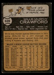 1973 Topps Baseball Willie Crawford #639 EX – EX+ Los Angeles Dodgers