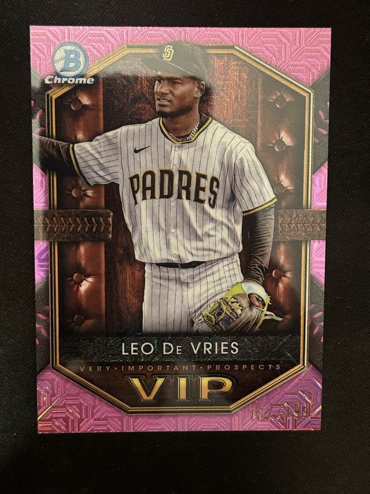 2025 Bowman – Vips Leo De Vries #VIP-14 Pink Mojo Refractor /199 (RC)