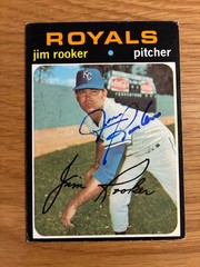 1971 Topps Jim Rooker Autographed Baseball Card Royals Pirates # 730