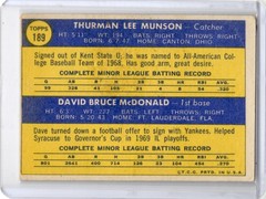 1970 Topps #189 Yankees 1970 Rookie Stars (Thurman Munson / Dave McDonald)