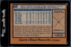 1978 Topps #338 Dave Heaverlo San Francisco Giants – Nice Card