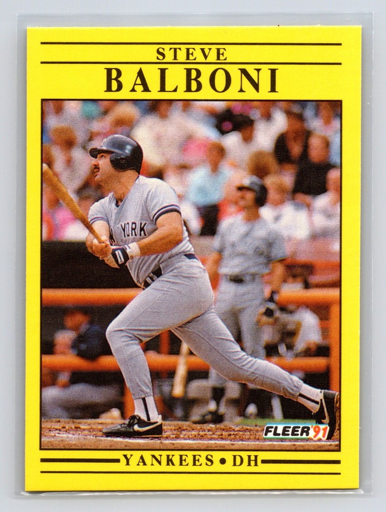 1991 Fleer – Steve Balboni #656 New York Yankees Baseball Card
