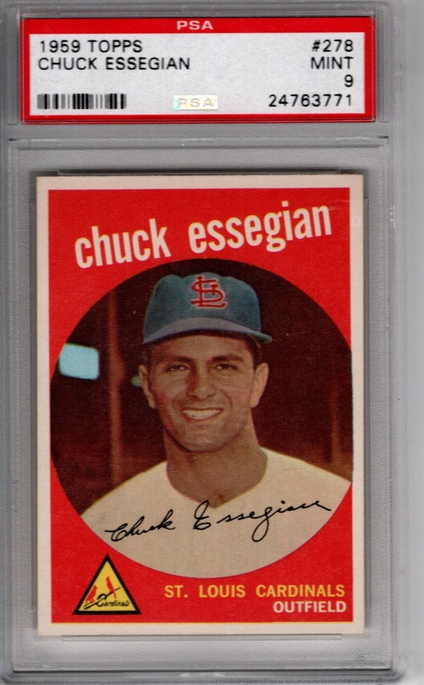 1959 Topps #278 Chuck Essegian – PSA 9 Complete set being listed