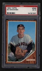 1962 Topps Baseball Ed Sadowski SP (Short Print) #569 PSA 5 EX LA Angels