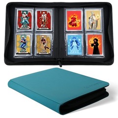 WITHYU Toploader Binder Holds 128 Top Loaders, 4 Pocket Ringless Card Holder for