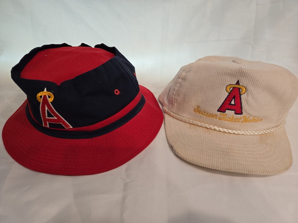 Vintage California Angels Season Ticket Holder Corduroy Hat & Bucket Hat