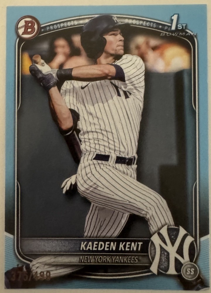 2025 1st Bowman Paper Sky Blue /499 Kaeden Kent Yankees #BD-65