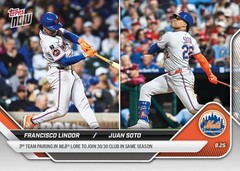 Francisco Lindor/Juan Soto 30/30 Club 2025 Topps NOW Card 772 Mets