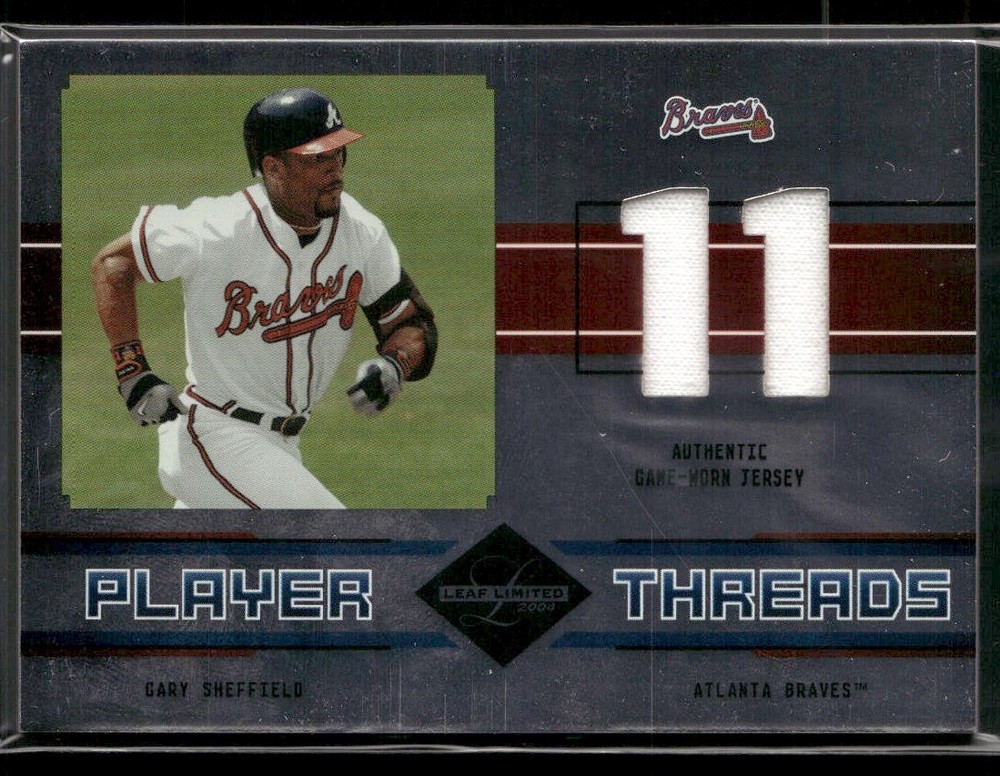 2004 Leaf Limited Gary Sheffield Player Threads Jersey Number #/25 #PT-16 Braves
