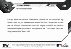Tristan Peters RC Hits Cycle 2026 MLB Topps NOW Card 441 Presale