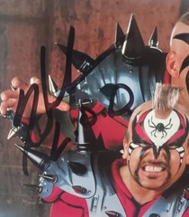 Original LOD WWF Promo Photo P-403 Signed by Hawk Road Warriors WWE Autograph