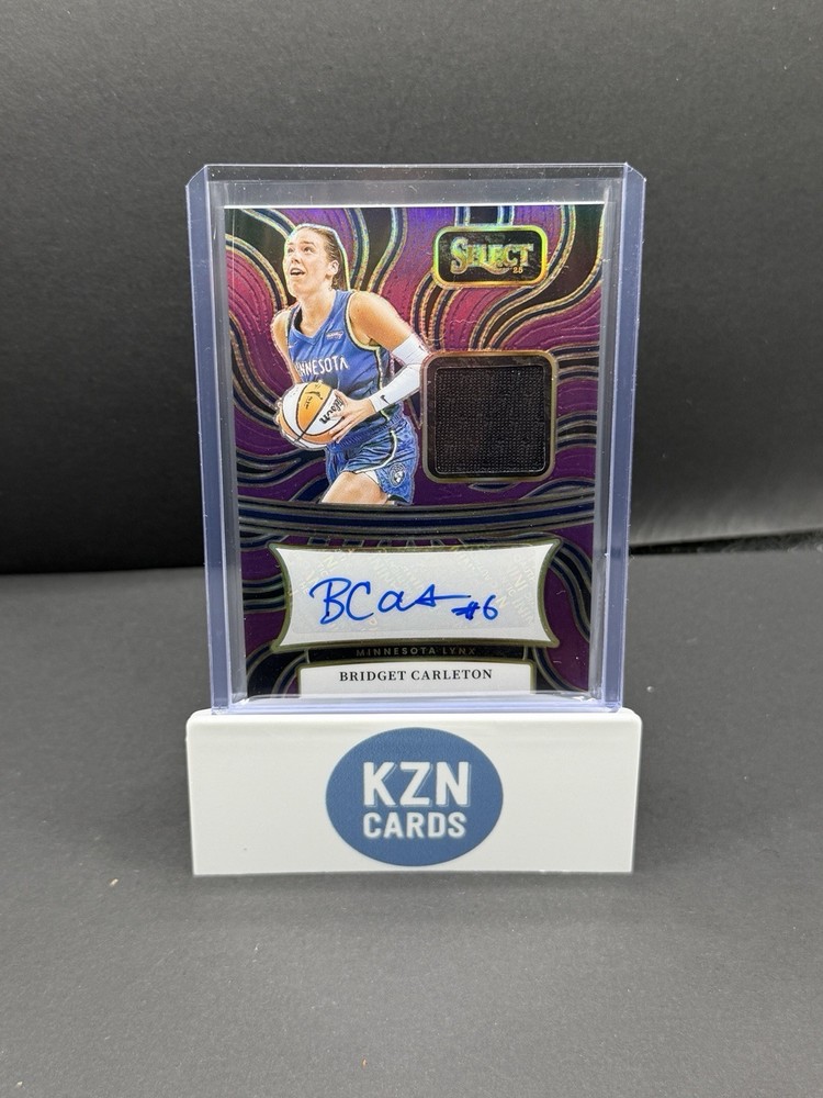 2025 Panini WNBA Select Bridget Carleton Auto Memorabilia Purple /99 Lynx