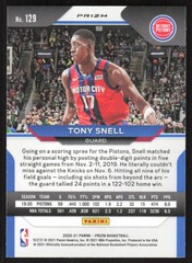 2020-21 Panini Prizm Green Prizms Tony Snell #129 Detroit Pistons