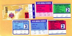 (6) 1979-1995 BASEBALL PLAYOFF TICKET STUBS-ORIOLES/PHILLIES/BREWERS/DODGERS+