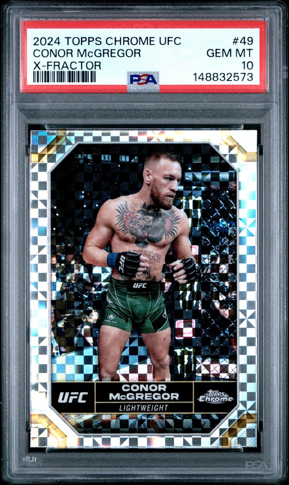 2024 TOPPS CHROME UFC X-FRACTOR #49 CONOR MCGREGOR PSA 10
