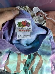 Reed College Fruit of the Loom Tie-Dye Shirt Purple Blue Green