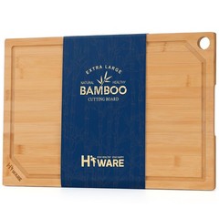 Hiware Extra Large Bamboo Cutting Board for Kitchen, 18&Prime;L x 12&Prime;W, Natural