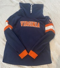 Champion Virginia Cowl Neck Sweatshirt Size XL Navy With White And Orange
