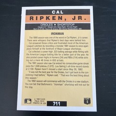 1992 Fleer – Pro Visions Cal Ripken #711