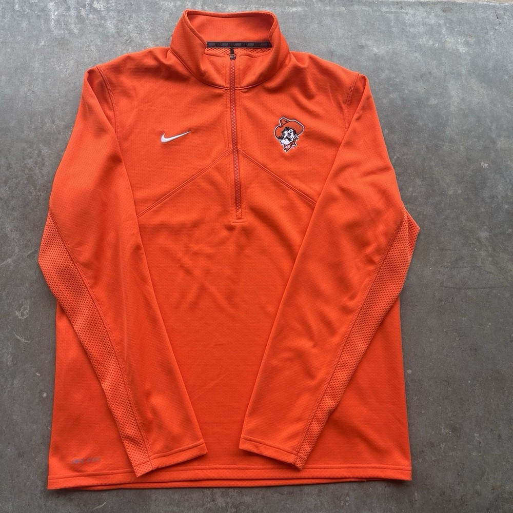 Oklahoma State Team Issued Size L Drifit Nike Quarter Zip Never Worn