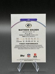 2025 Topps Finest Matthew Golden #117 Uncommon RC Blue Geometric Refractor 75/75