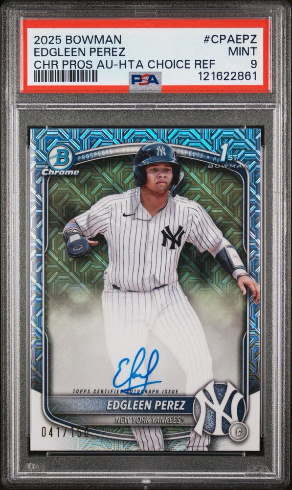 2025 Bowman Chrome 1st Bowman Edgleen Perez Autograph /150 #CPA-EPZ PSA 9