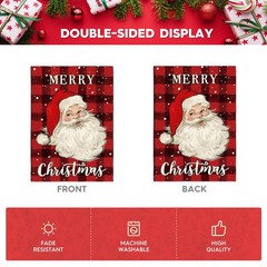 AVOIN colorlife Merry Christmas Santa Garden Size-12 x 18&Prime;, Red and Black