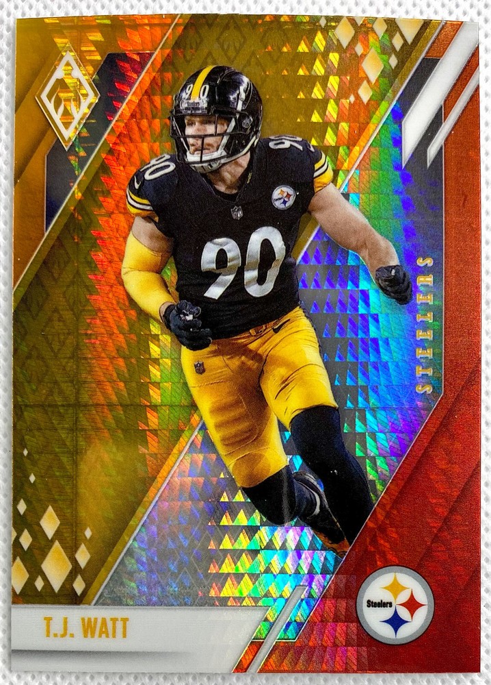 2021 Panini Phoenix Football T.J. Watt Fire Burst Card 92 SP Pittsburgh Steelers