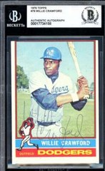 Willie Crawford Beckett BAS Vintage Signed 1976 Topps Autograph