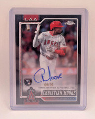 2026 Topps Chrome Christian Moore Black Refractor /10 Auto Angels RC SSP NM
