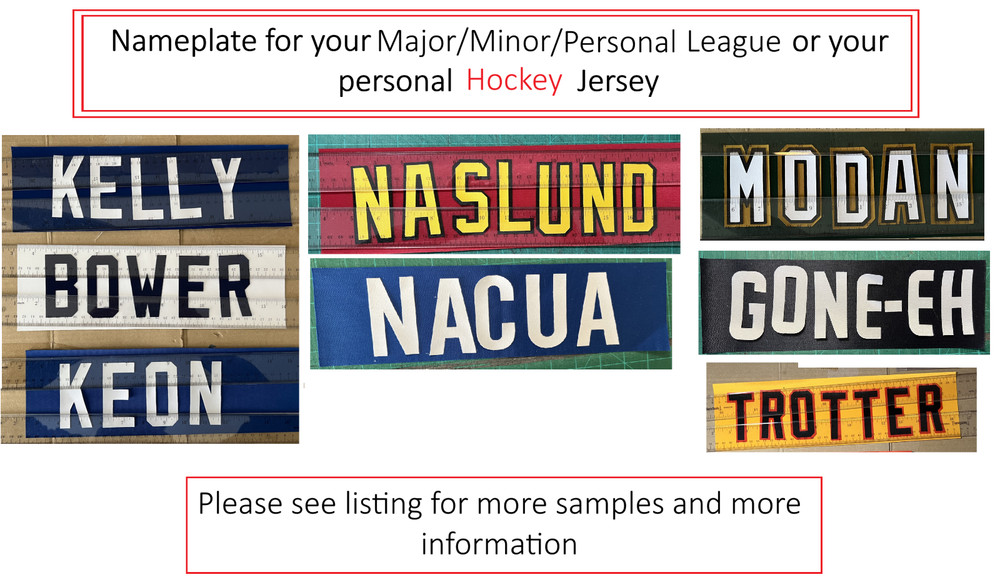 UNSEWN Nameplate Namebar for CHL/WHL/Minor Hockey Jersey PLEASE READ DESCRIPTION