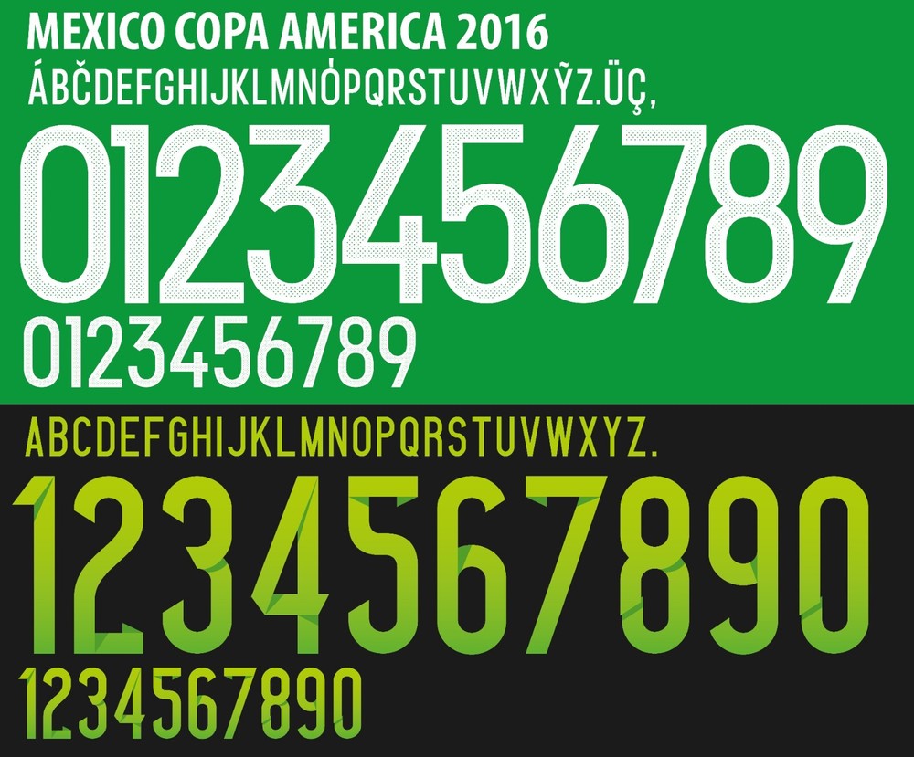 Mexico Copa America 2016 Name&Number Set Home/Away Football Soccer Print